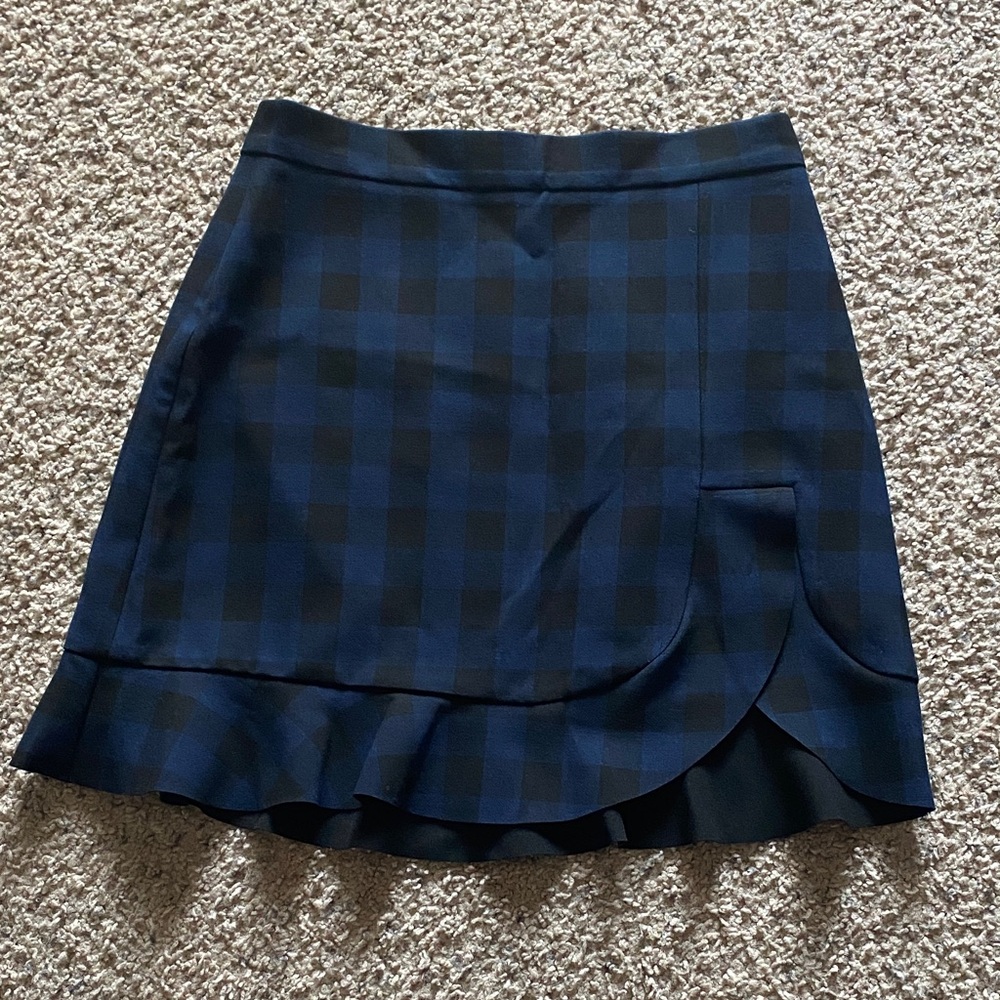 Zara Woman Ruffle Hem Skirt - Blue and Black